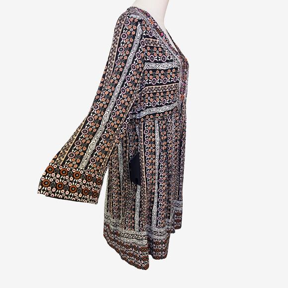 Maeve Anthropologie Naomi Embroidered Boho Tunic Dress Blue Motif Small NWT - Picture 7 of 12